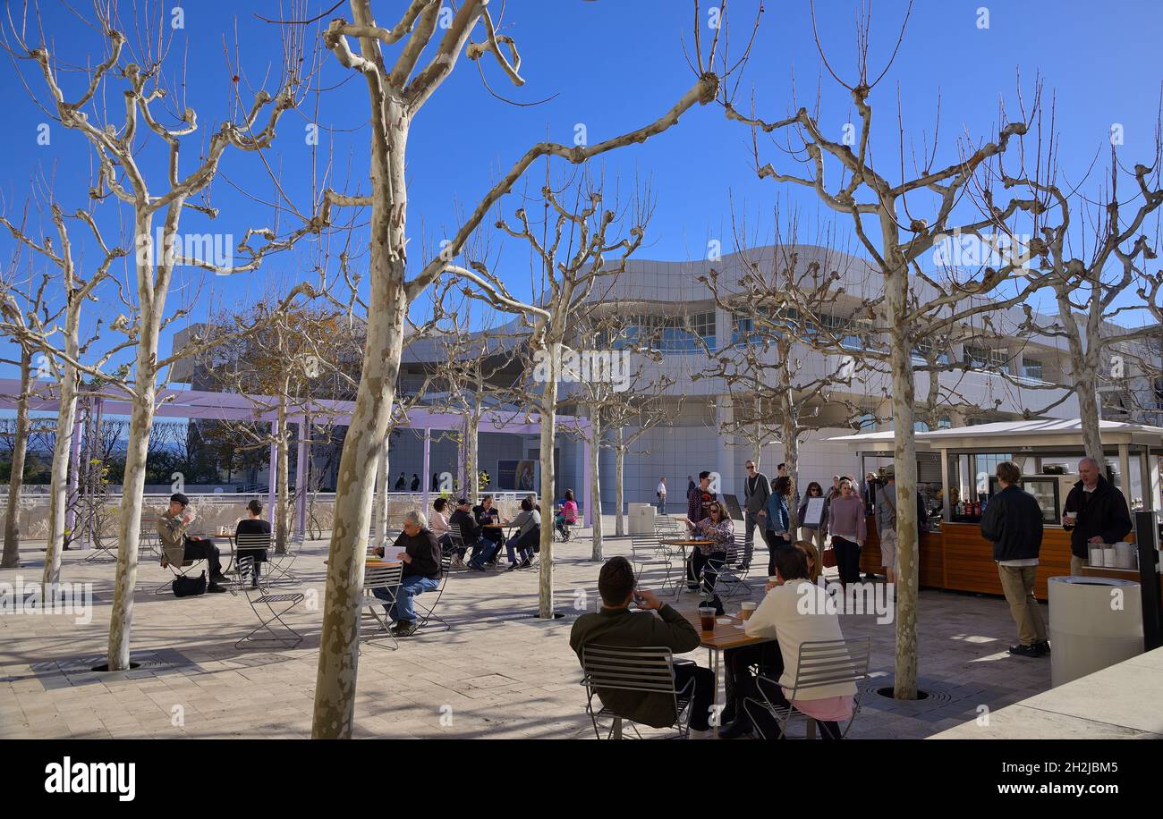 The amazing Getty Center in the Santa Monica mountains overlooking Los Angeles, Brentwood CA Stock Photo