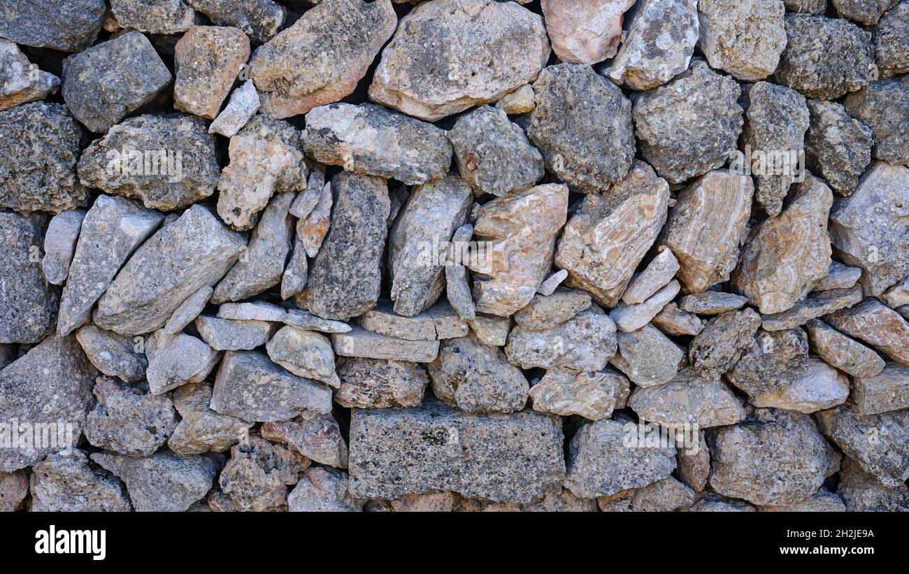 Basque Stone Texture drywall. texture of stones. Menorca, spain Stock Photo - Alamy