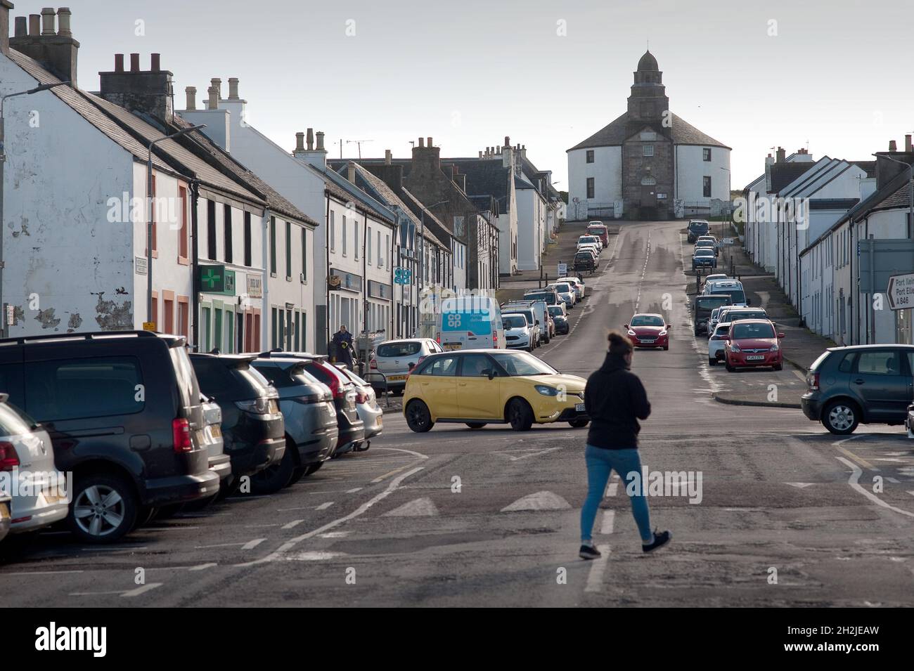 Main Street Bowmore Islay Scotland Stock Photo