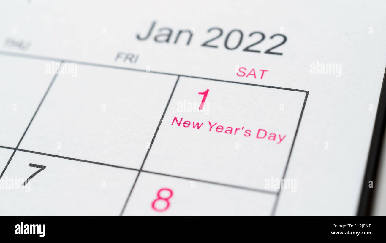 New Year Concept January 1st 2022 on the desk calendar Stock Photo