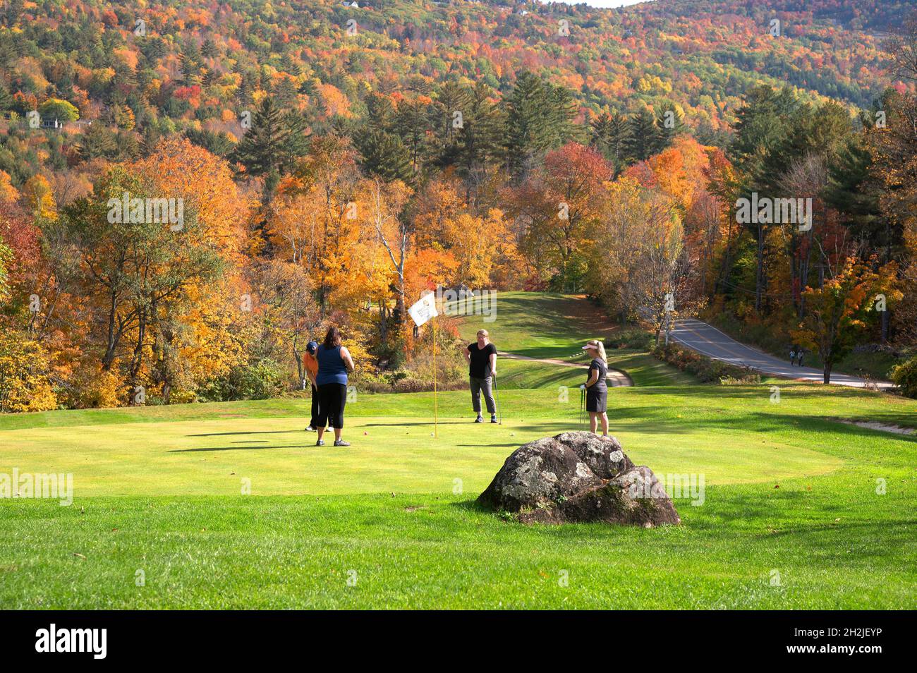 The golf course at the Eagle Mountain House, Jackson, New Hampshire, USA Stock Photo