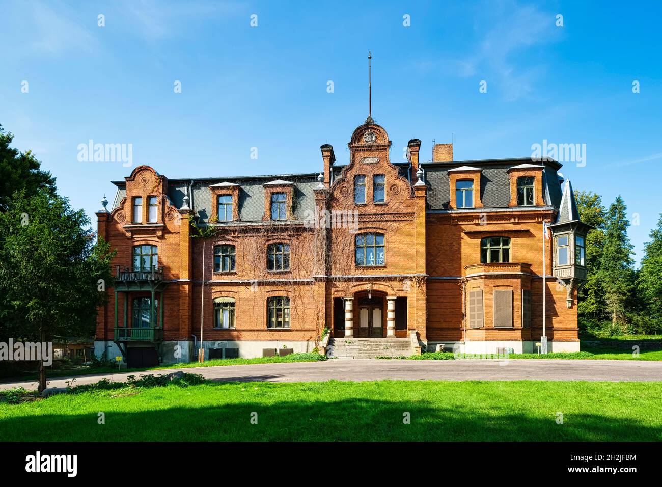 Former hunting lodge Raben-Steinfeld, Mecklenburg-Western Pomerania, Germany Stock Photo