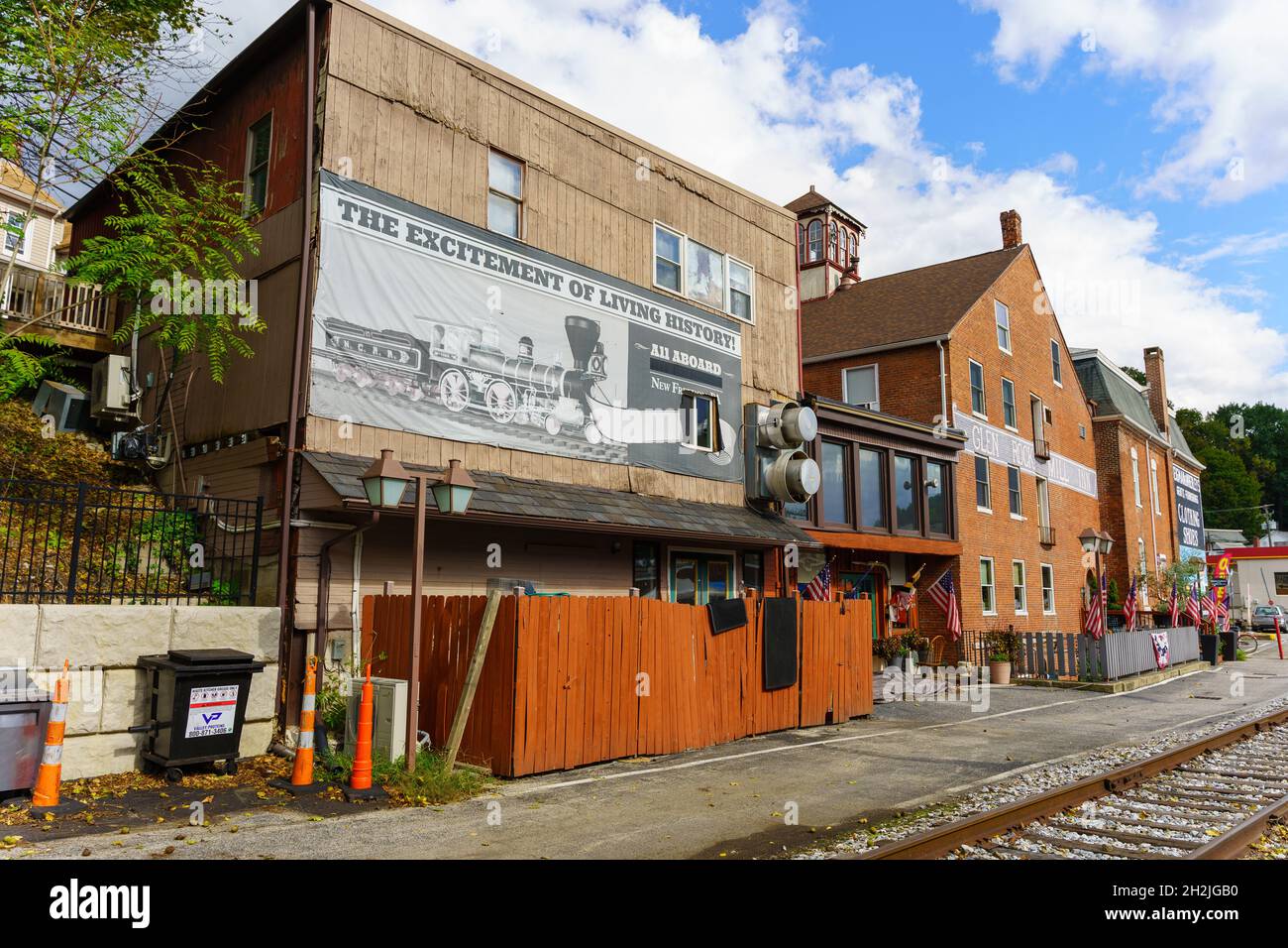 Glen Rock, PA, USA October 17, 2021 The historic Glen Rock Mill Inn is the oldest building in