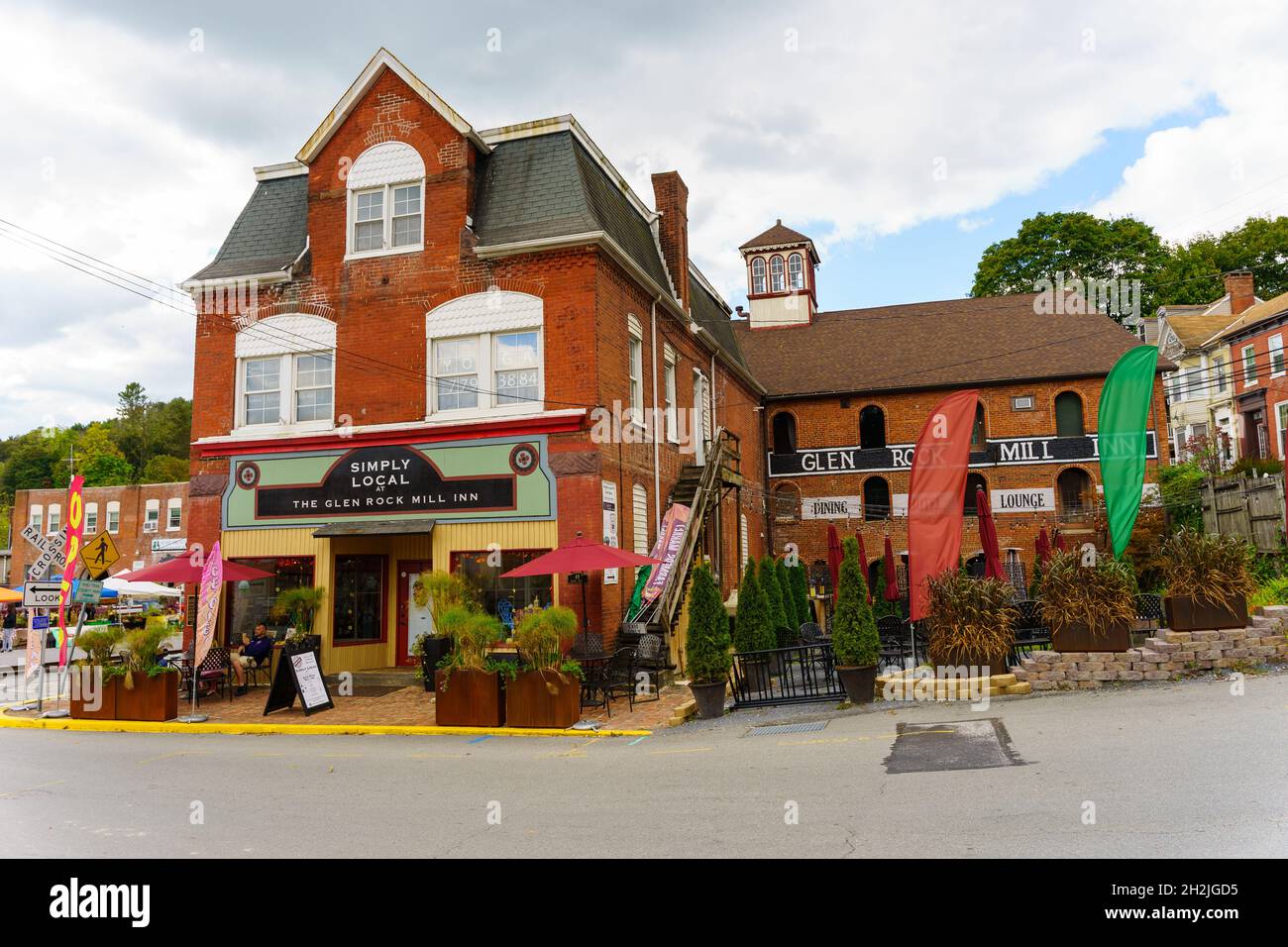 Glen Rock, PA, USA October 17, 2021 The historic Glen Rock Mill Inn is the oldest building in
