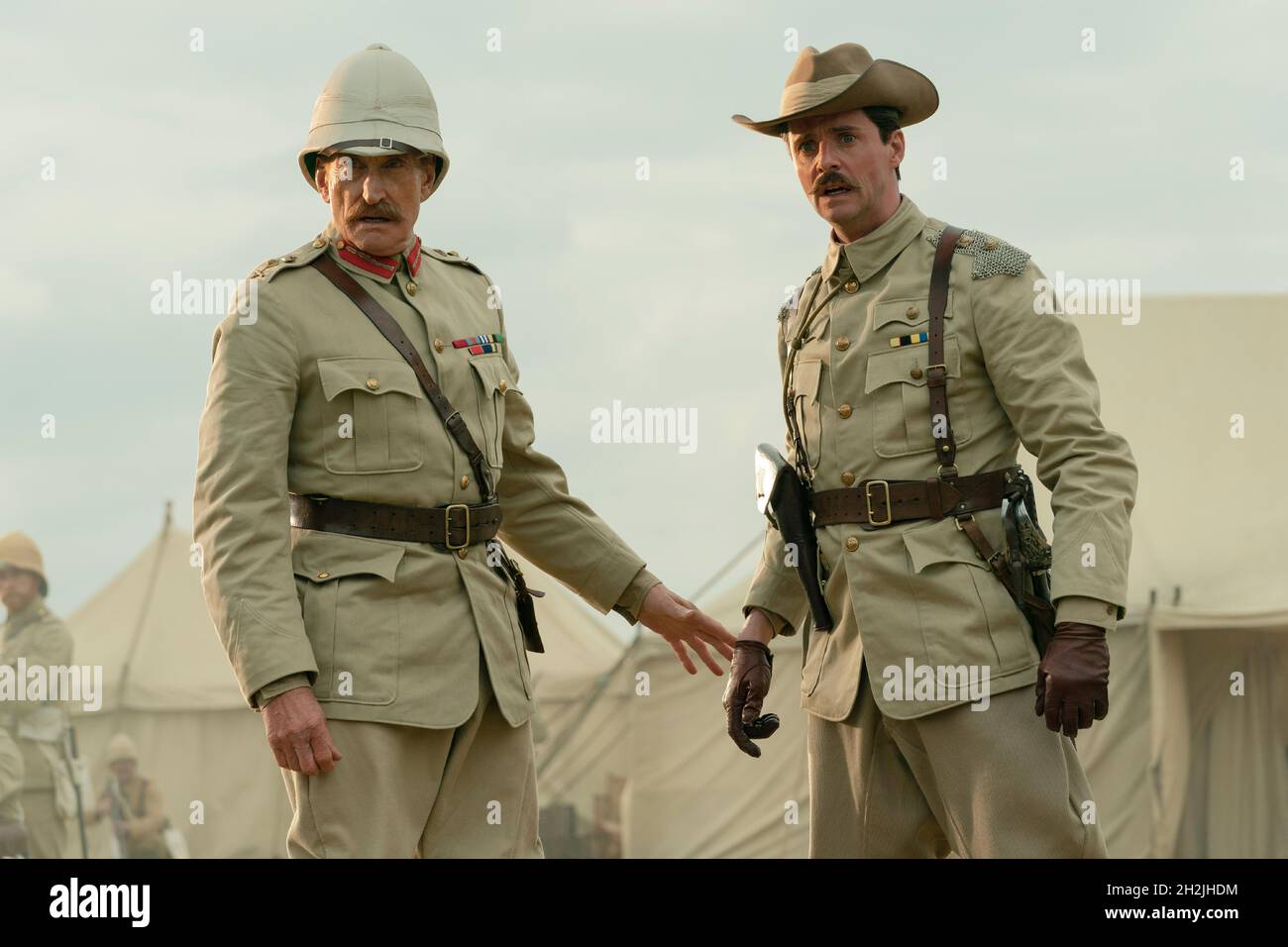 (L-R) Matthew Goode as Morton and Charles Dance as Kitchener in 20th Century Studios’ THE KING’S MAN. Photo credit: Peter Mountain / 20th Century Studios / The Hollywood Archive Stock Photo