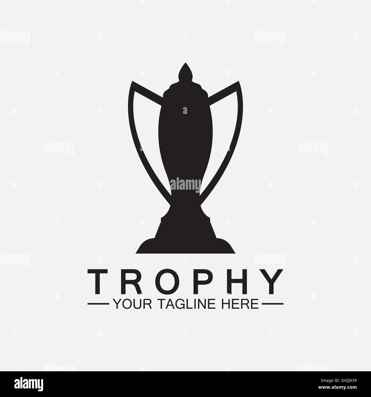 Trophy vector logo icon.champions trophy logo icon for winner award