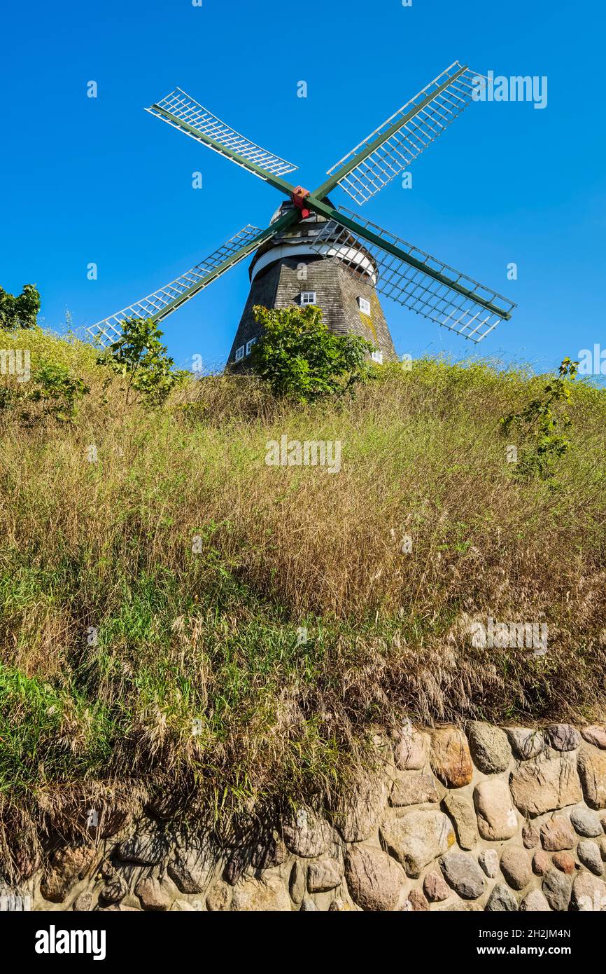 Historic wind mill Röbel/Müritz, Mecklenburg-Western Pomerania, Germany Stock Photo