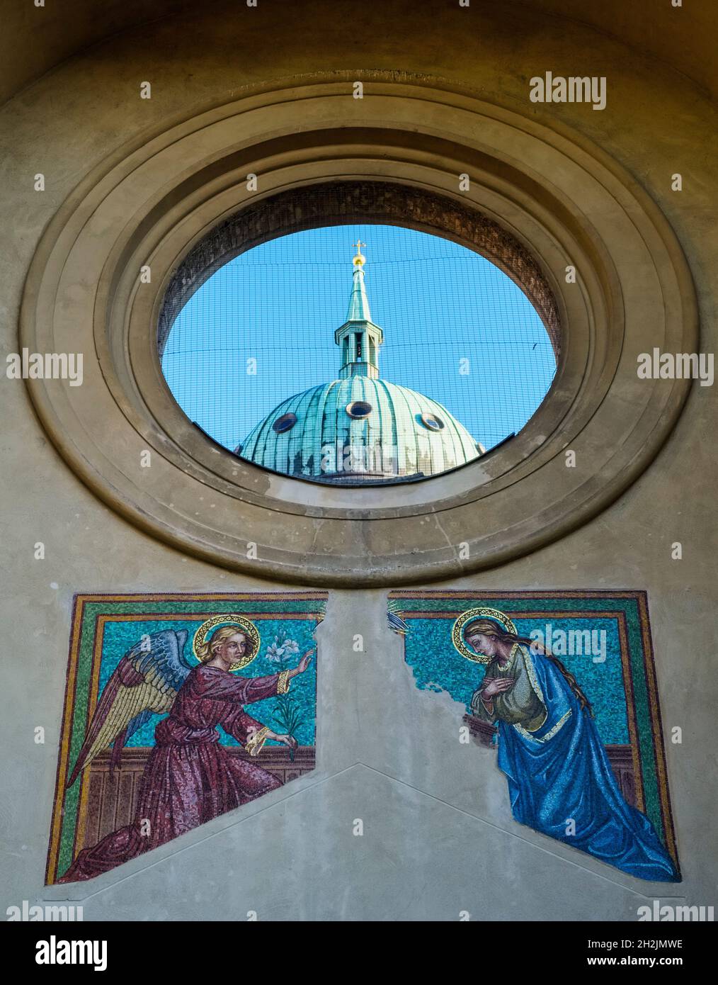 Fresco The Annunciation at Sankt-Michael-Church, Berlin, Germany Stock Photo
