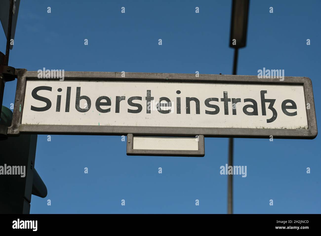 Straßenschild, Silbersteinstraße, Neukölln, Berlin, Deutschland Stock Photo