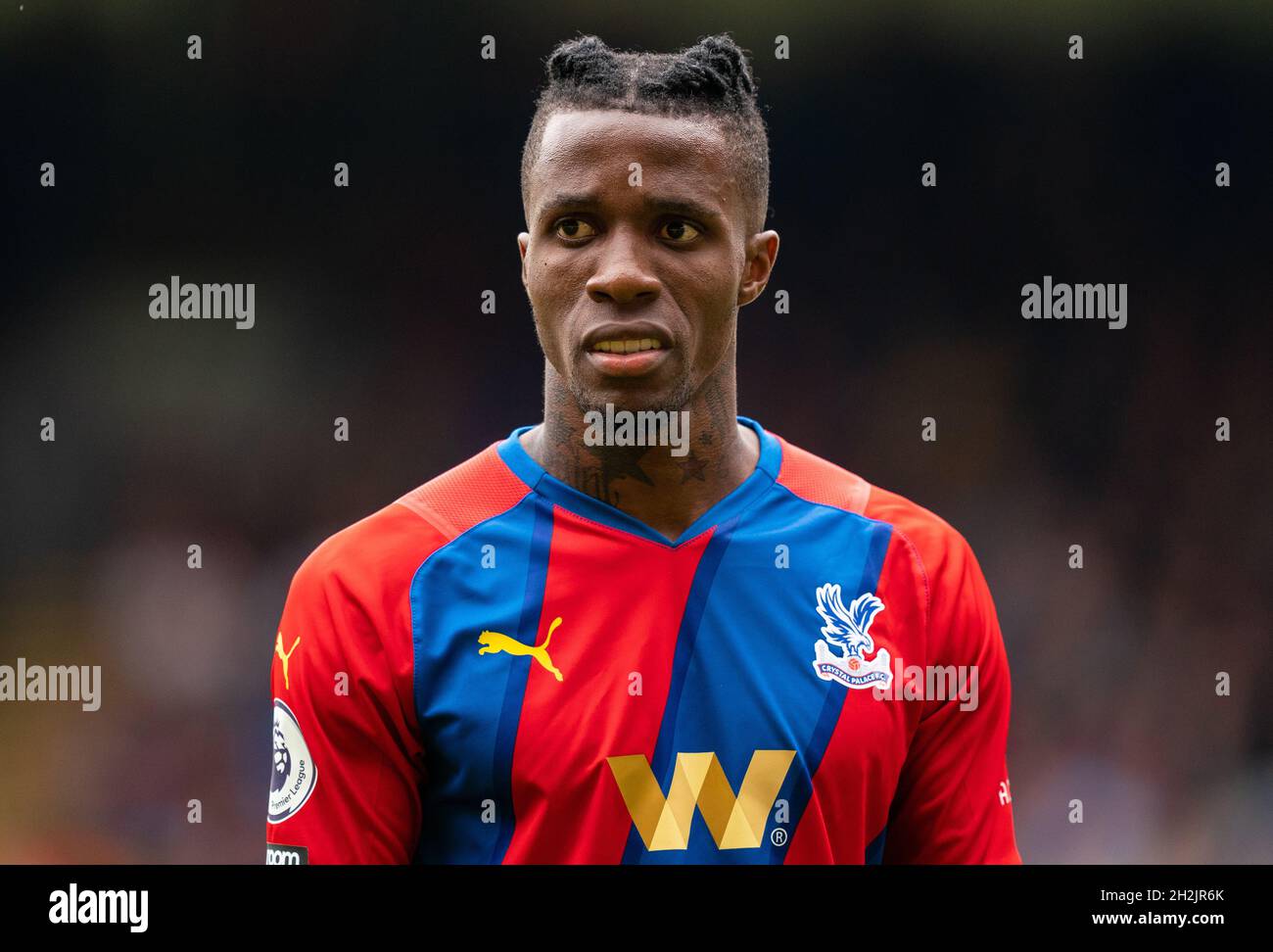 File photo dated 22-08-2021 of Crystal Palace's Wilfried Zaha during the Premier League match at Selhurst Park, London. Wilfried Zaha will return for Crystal Palace when they host Newcastle in the Premier League on Saturday. Issue date: Friday October 22, 2021. Stock Photo
