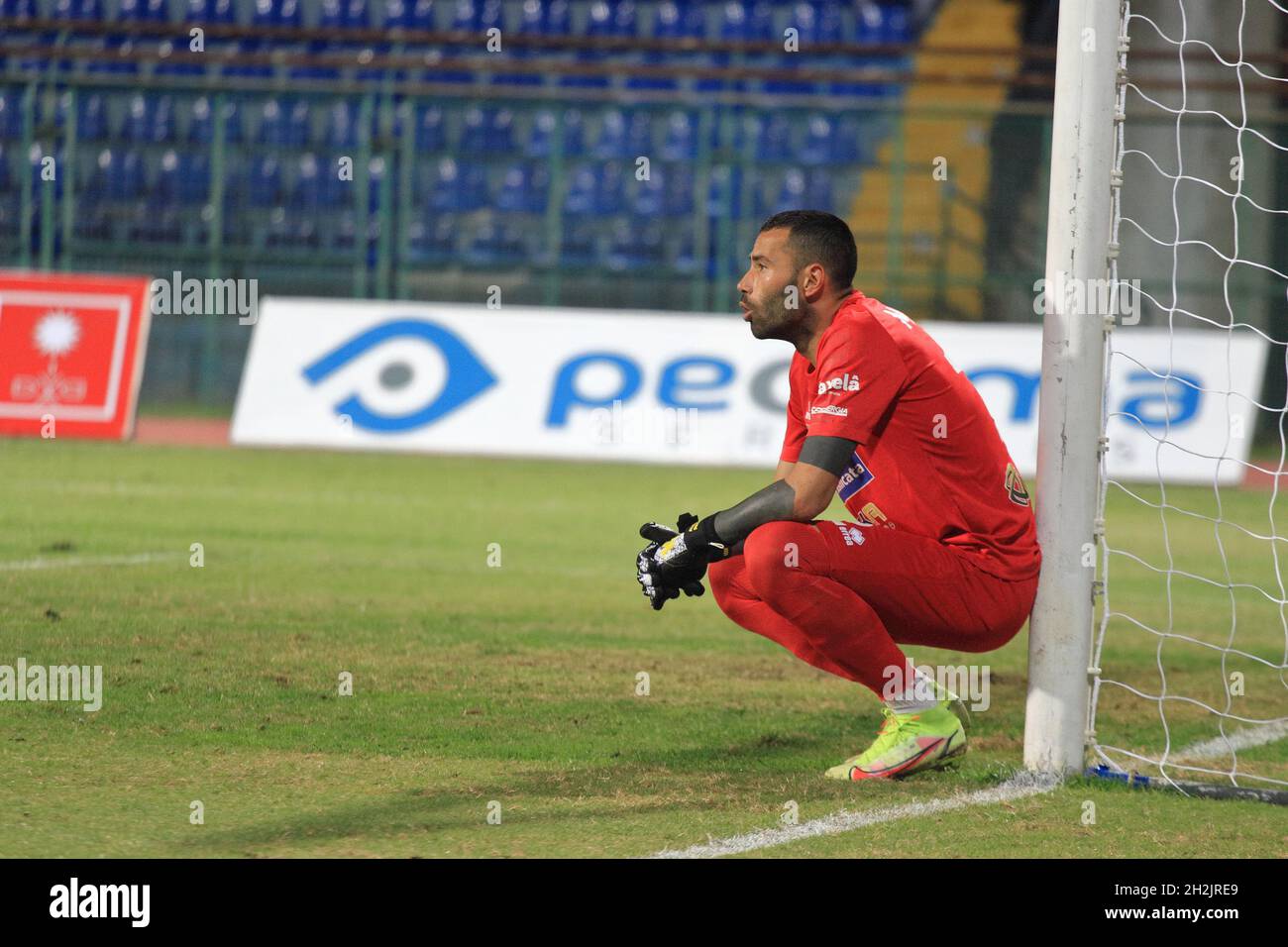 Richard Marcone (12) goalkeeper of the Potenza during the Italian Football Championship Serie C Girone C Lega Pro, tenth day of the first round Paganese vs Potenza. Paganese wins 2 - 0. (Photo by Pasquale Senatore/Pacific Press/Sipa USA) Stock Photo