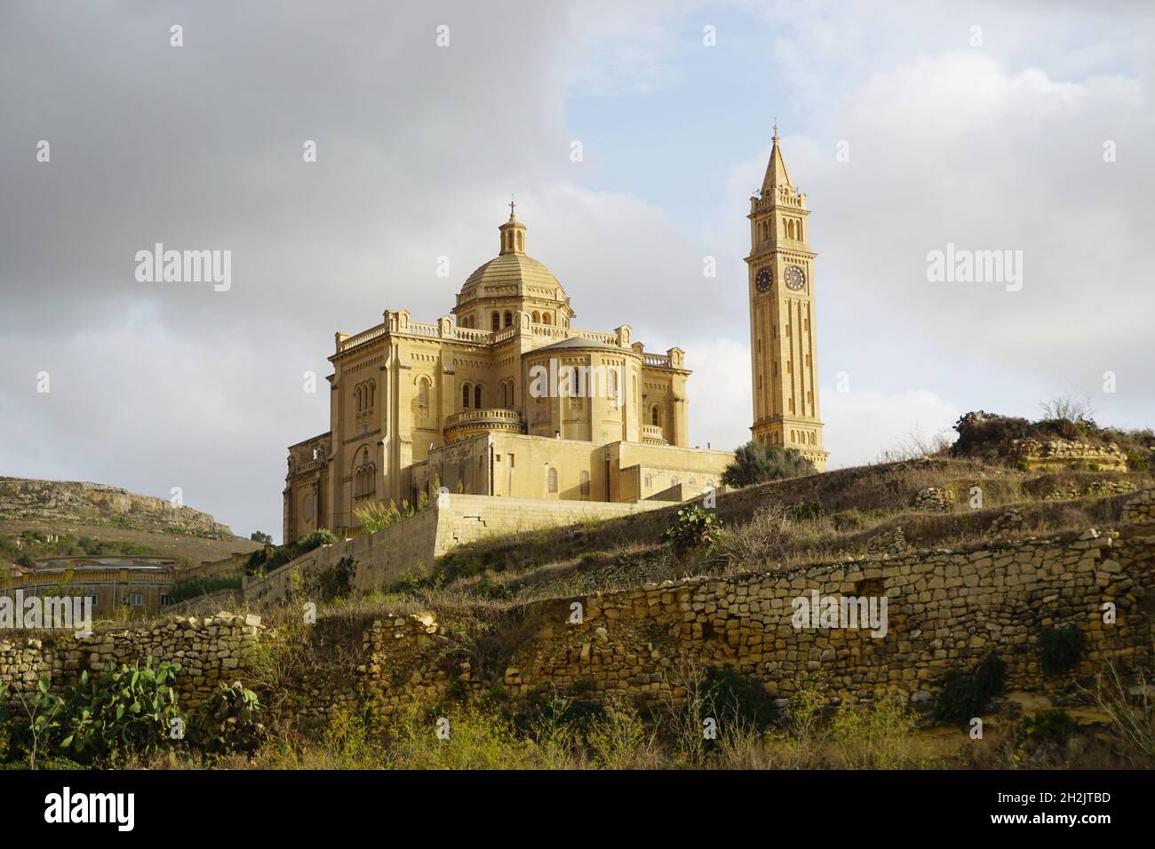 The National Shrine of the Blessed Virgin of Ta' Pinu (Maltese: Santwarju tal-Madonna ta' Pinu) Gharb, Gozo. Photo by Willy Matheisl Stock Photo