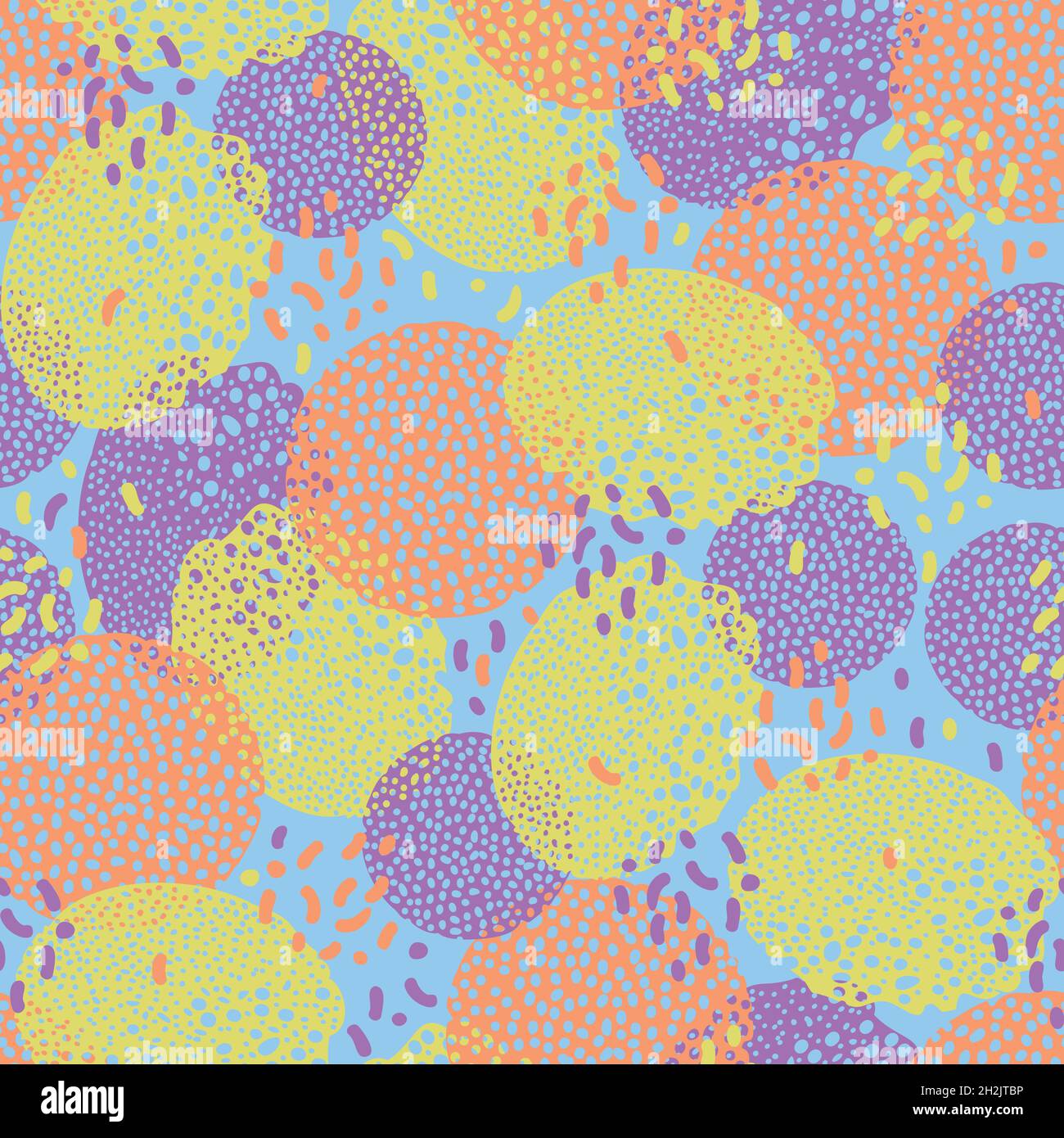Vector seamless pattern with perforated circles and spots. Abstract background. Stock Vector
