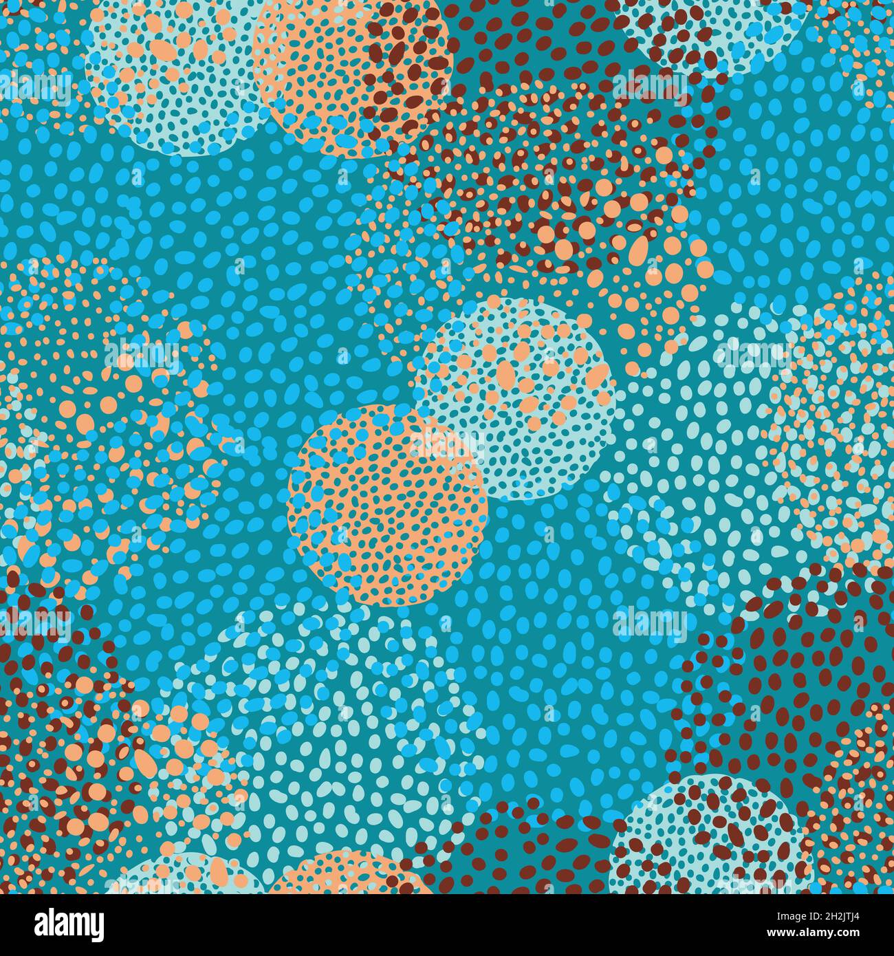 Vector seamless pattern with spots and round shapes. Stylish texture. Stock Vector