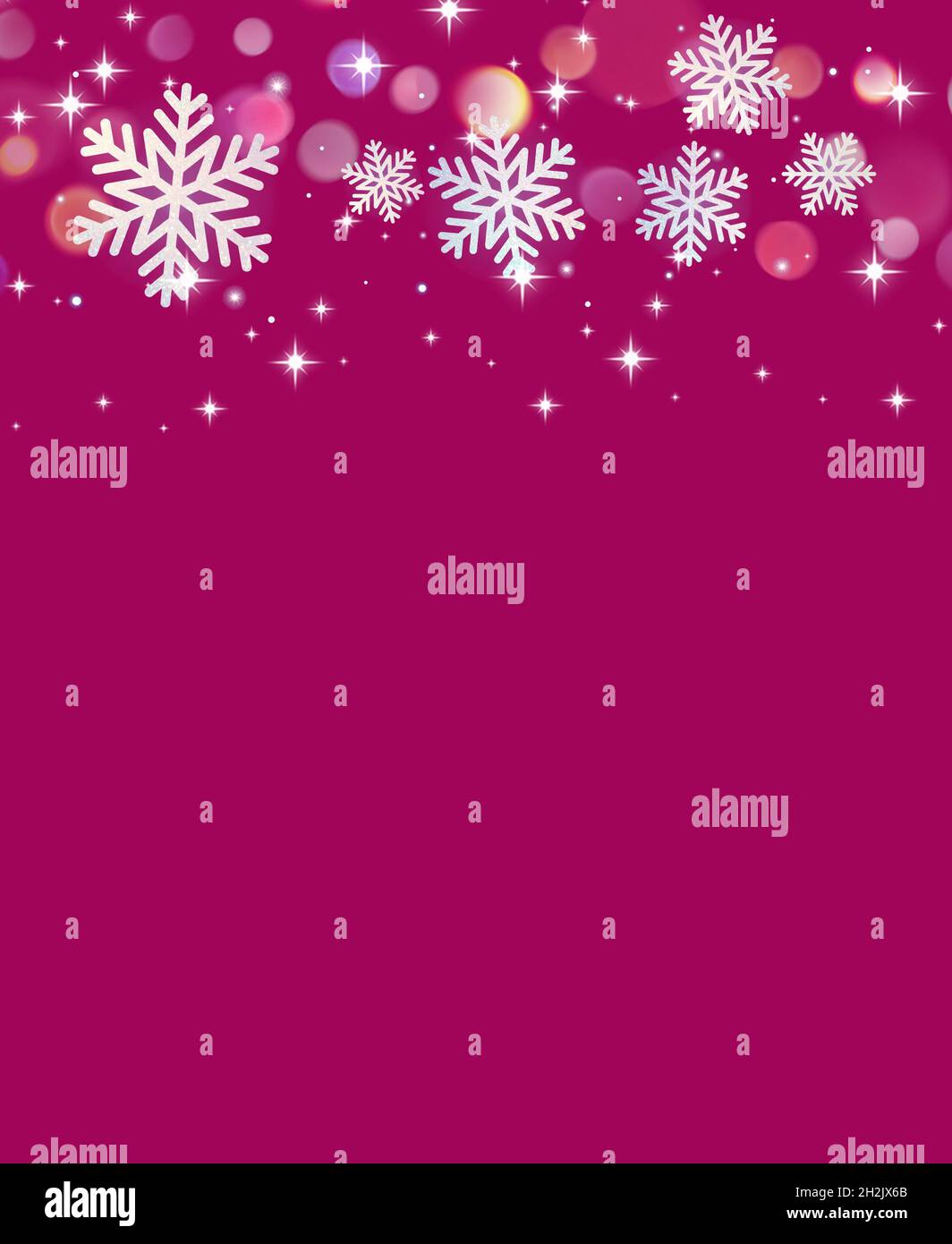 Festive background with bokeh lights and Snowflakes Stock Photo - Alamy