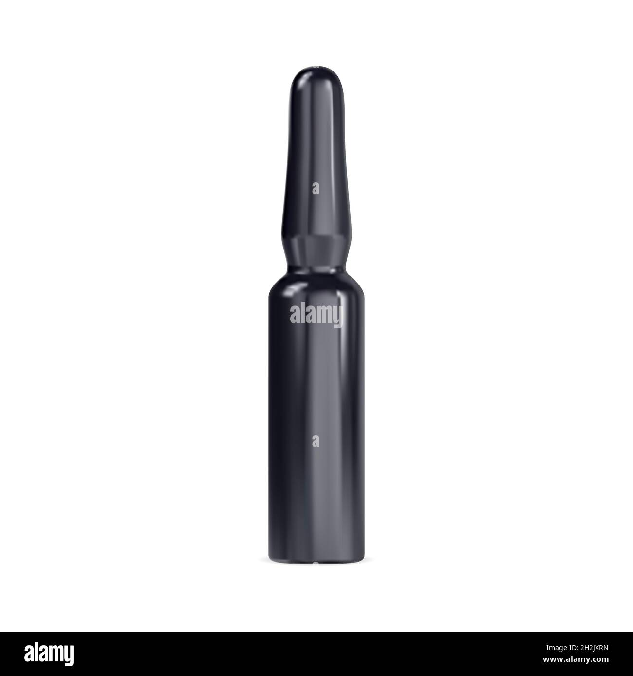 Black glass medicicne ampule. Cosmetics vaccine vial, isolated serum