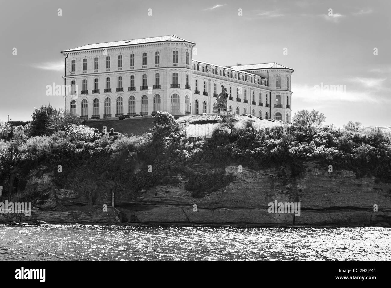 Marseille, France; March 30th 2011: View of the Pharo Palace. Stock Photo