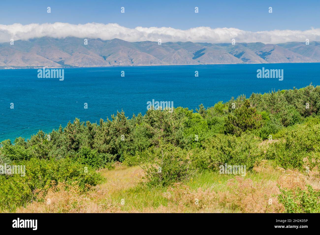 Mountains and lake Sevan in Armenia Stock Photo - Alamy