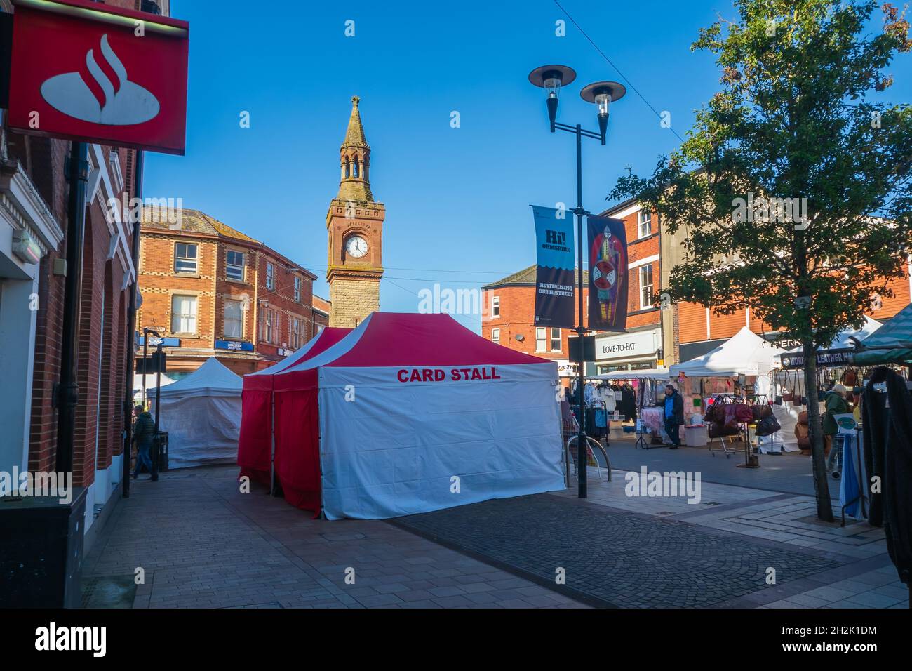 21.10.21 Ormskirk, Lancashire, Uk. Ormskirk Market is renowned for being one of the UK’s oldest