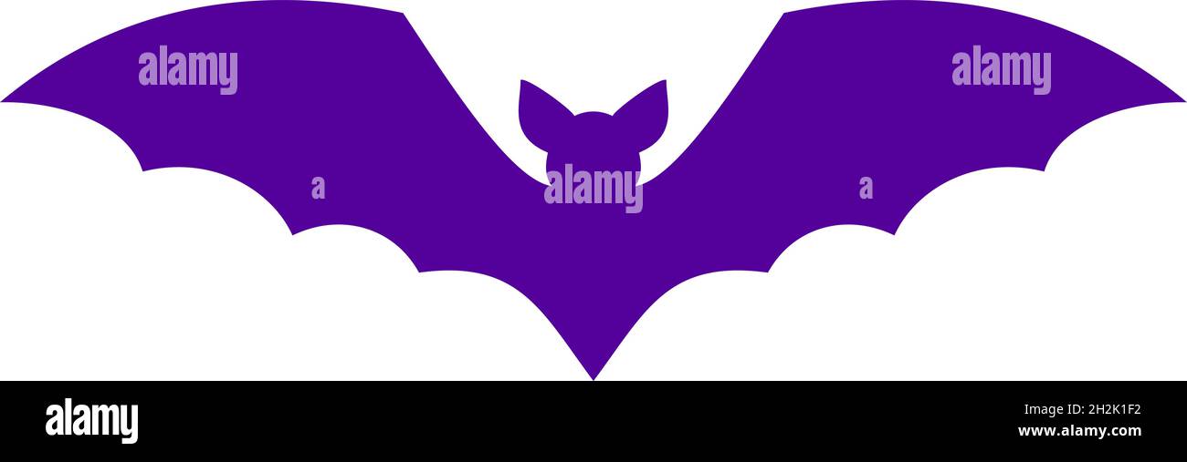 Halloween Flying bat silhouette. Flat vector illustration Stock Vector ...