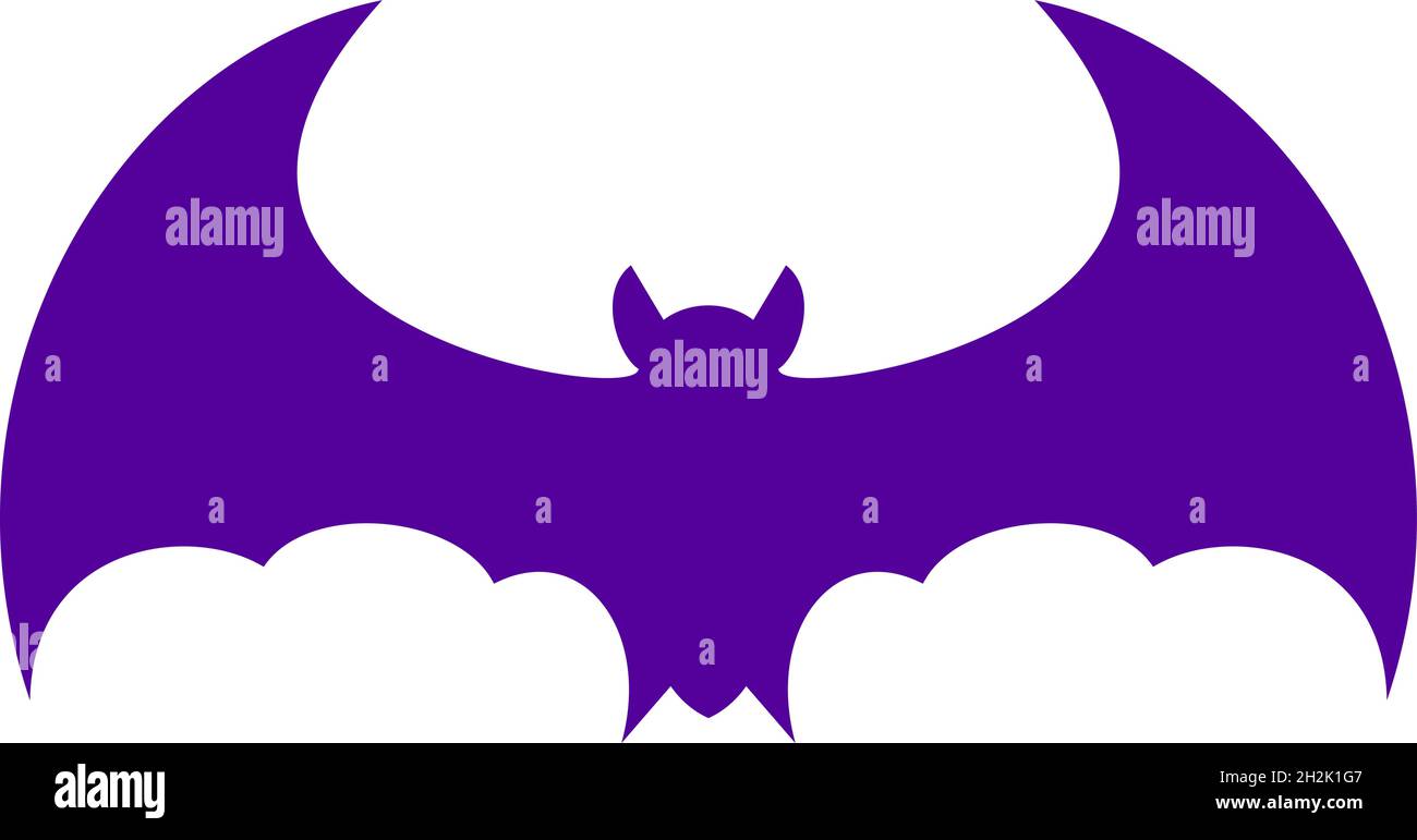 Halloween Flying bat silhouette. Flat vector illustration Stock Vector ...