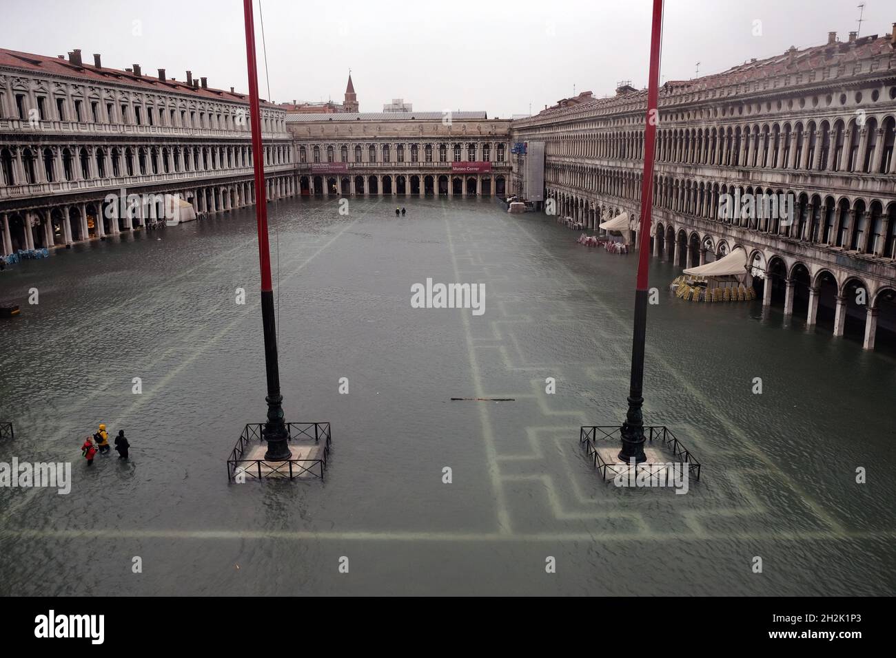 High water in the city of Venice, Italy, November 15, 2029 Stock Photo