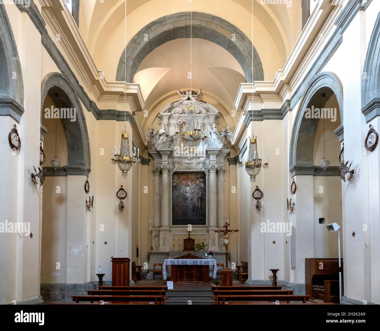 Interior of the Church of Sant'Andrea in Petrella Salto, Italy Stock Photo