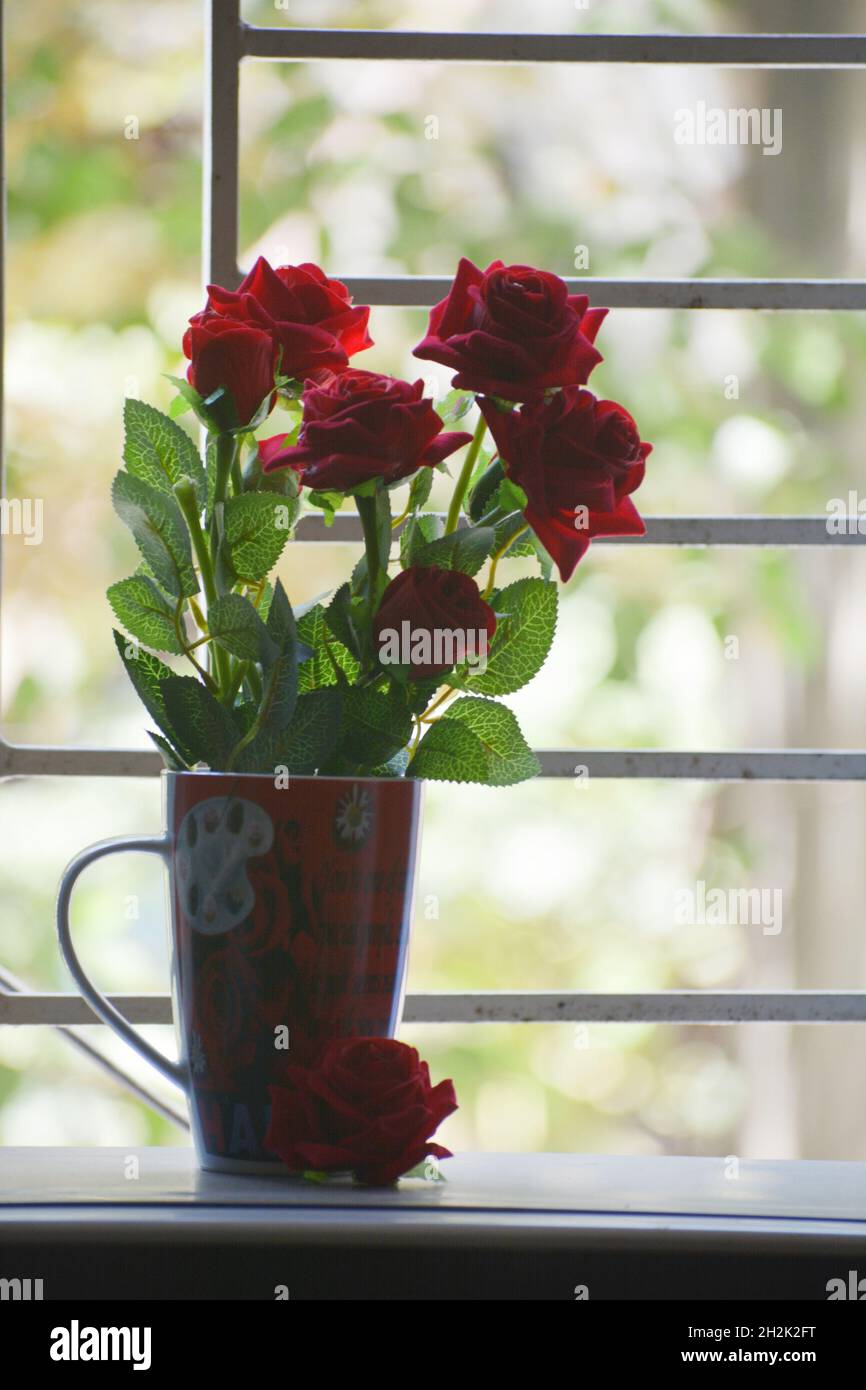 Stilllife photography of artificial flowers Stock Photo