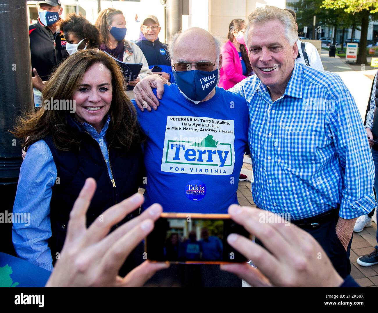Arlington, Virginia, USA. 22nd Oct, 2021. Democratic candidate for