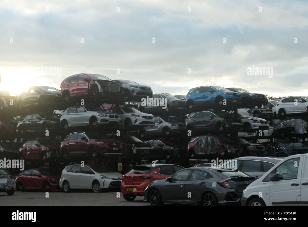 scrap yard for cars in Daventry Northamptonshire UK junk yard crashed