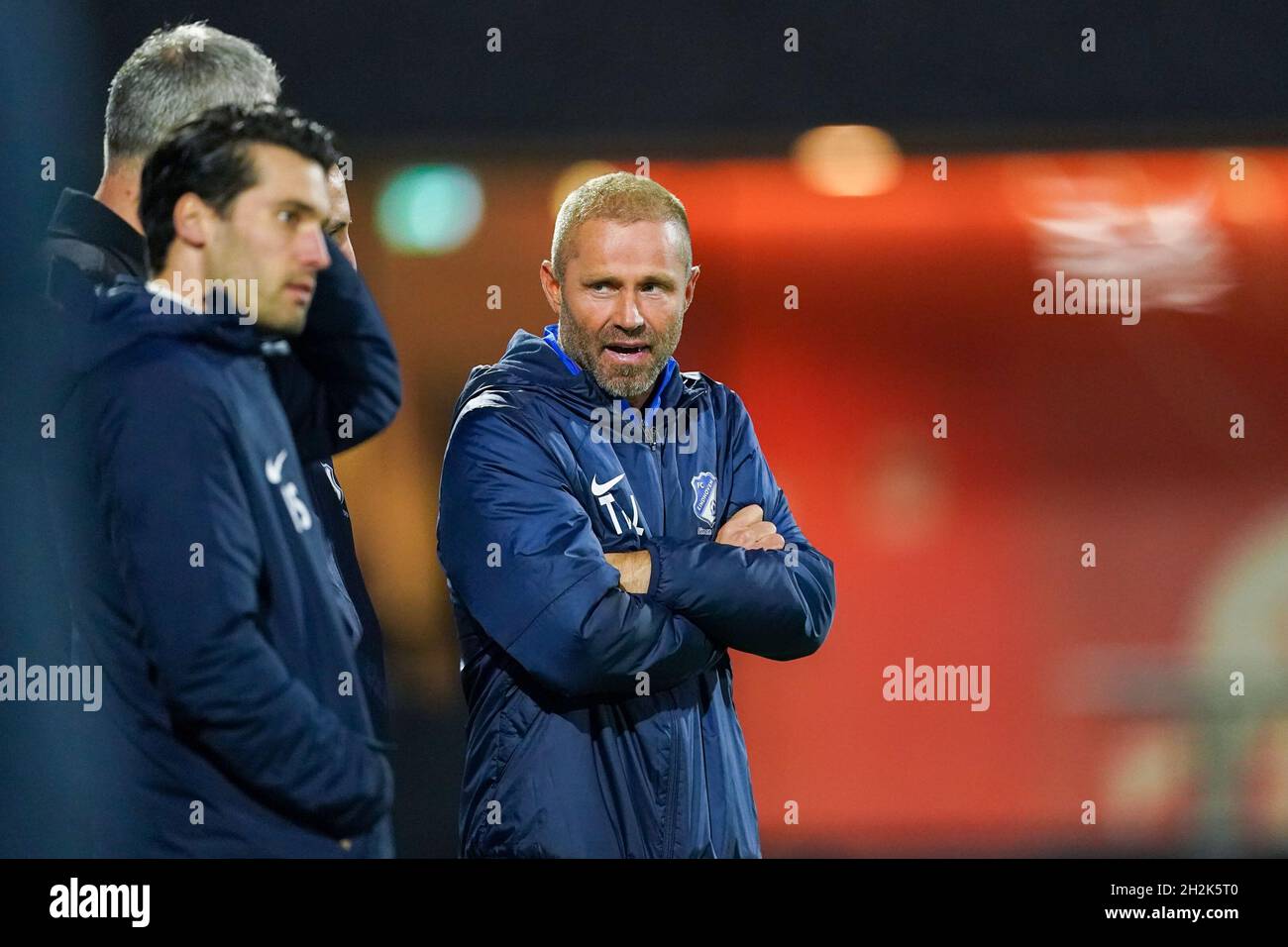 EINDHOVEN, NETHERLANDS OCTOBER 22 Tommie van der Leegte of FC Eindhoven looks on during the EINDHOVEN, NETHERLANDS OCTOBER 22 Tommie van der Leegte of FC Eindhoven looks on during the