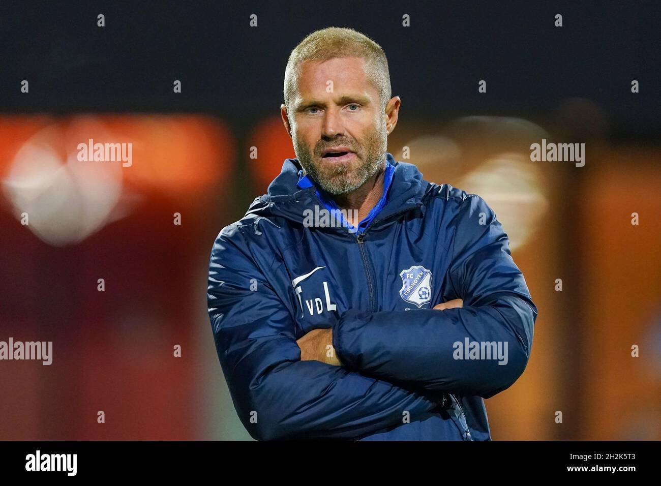 EINDHOVEN, NETHERLANDS OCTOBER 22 Tommie van der Leegte of FC Eindhoven looks on during the EINDHOVEN, NETHERLANDS OCTOBER 22 Tommie van der Leegte of FC Eindhoven looks on during the
