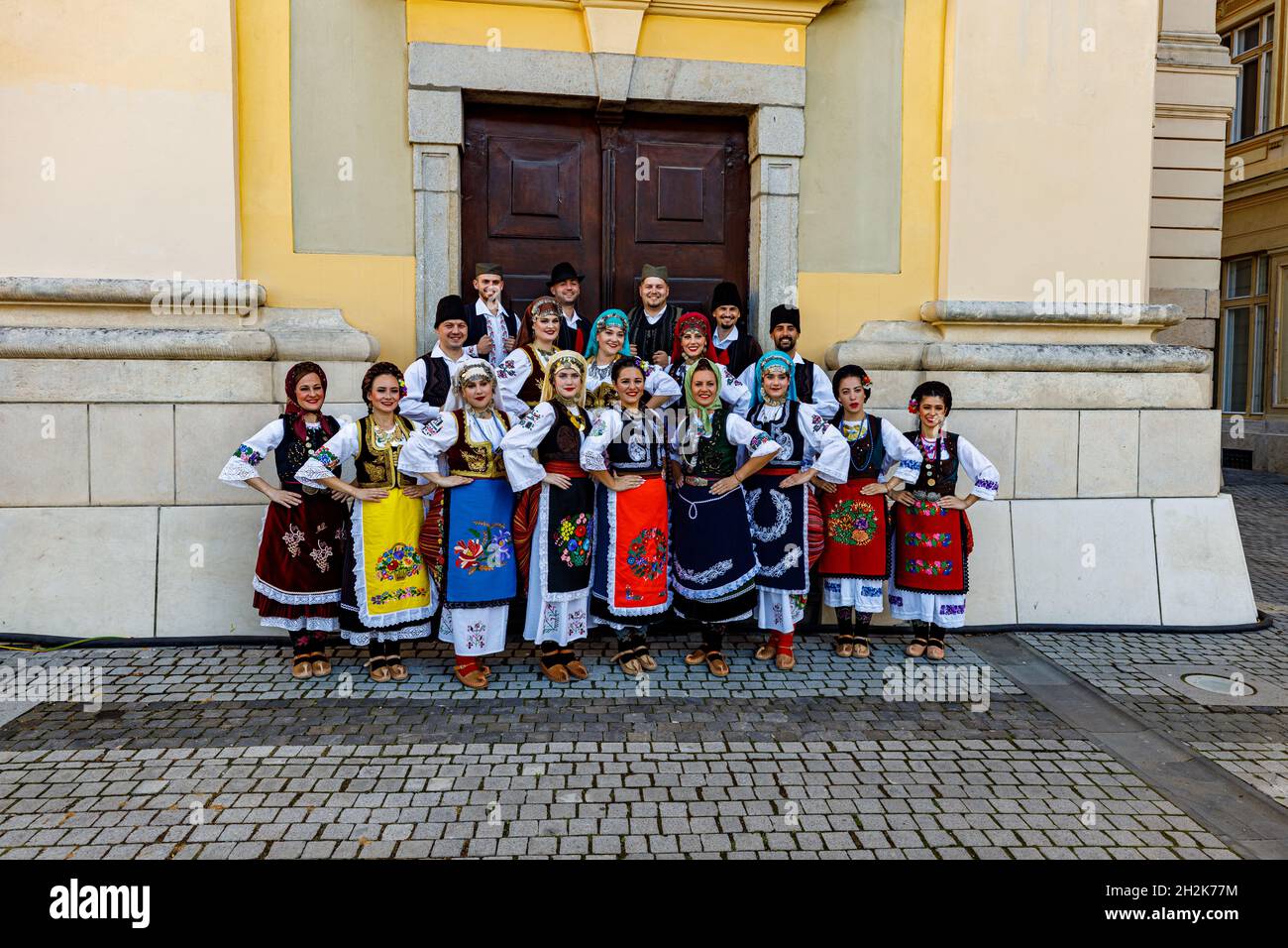 Romanian People in folkloric dress Stock Photo