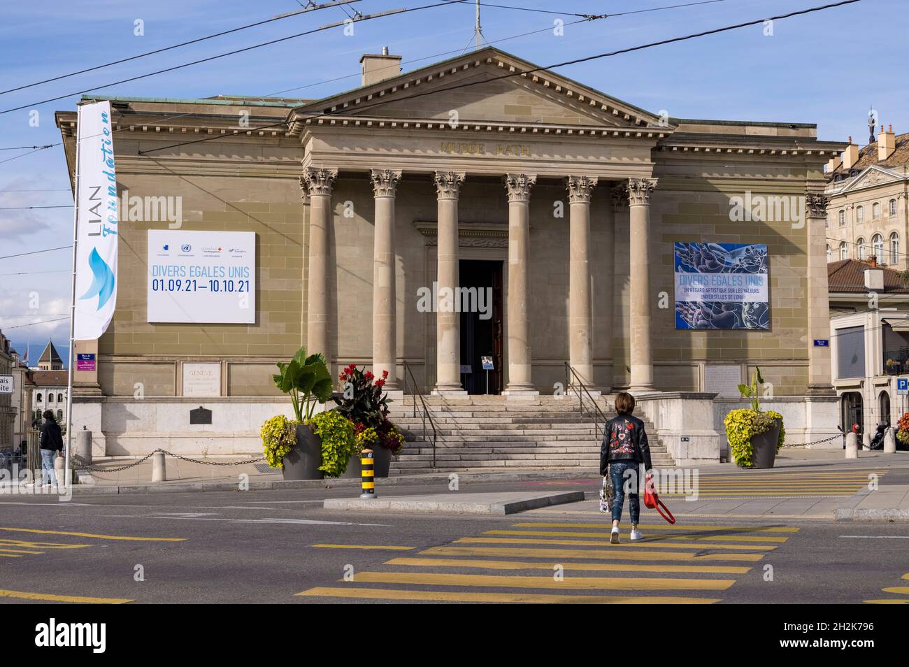 The neo-Greek facade of the Musée Rath, Geneva, Switzerland Stock Photo ...