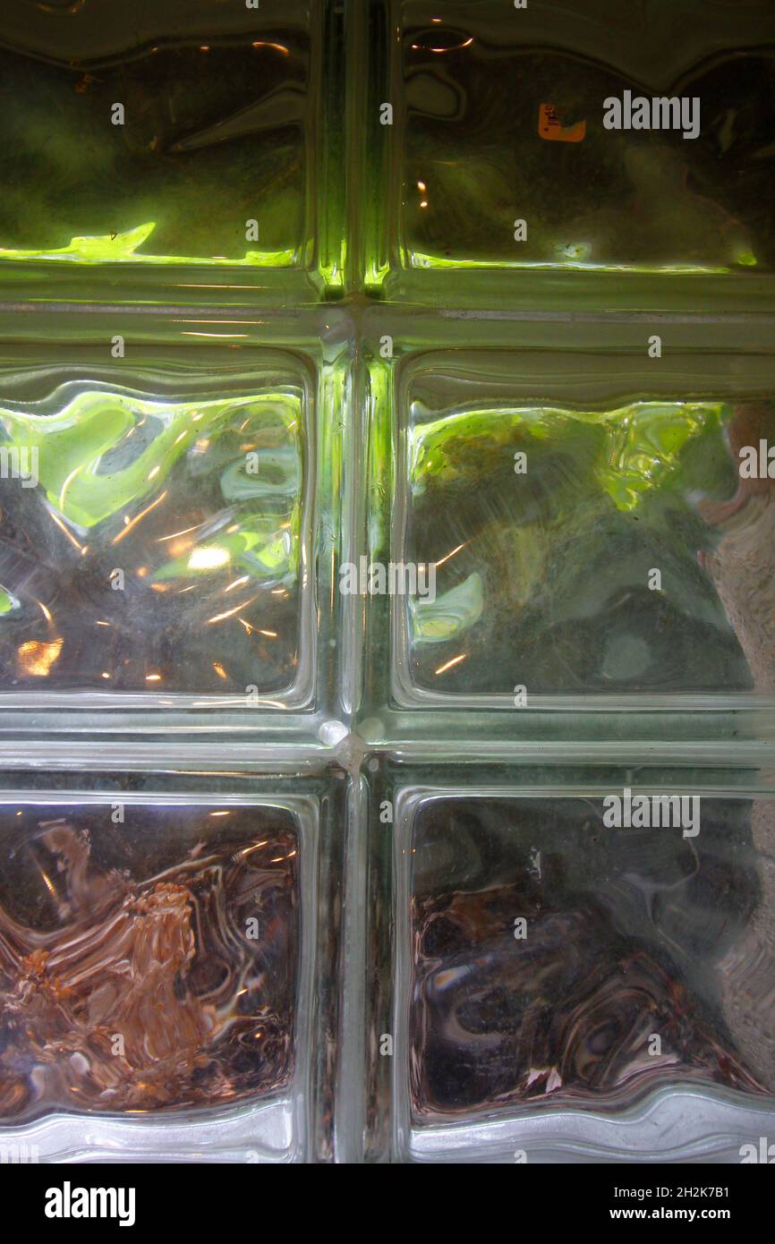 Glass block window in a basement Stock Photo Alamy