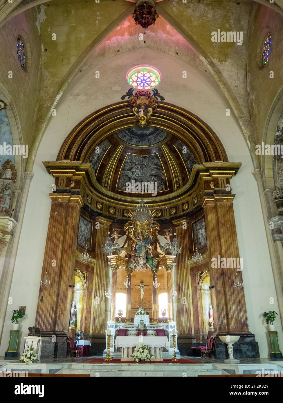 Santa Maria de Maó Church high altar Stock Photo