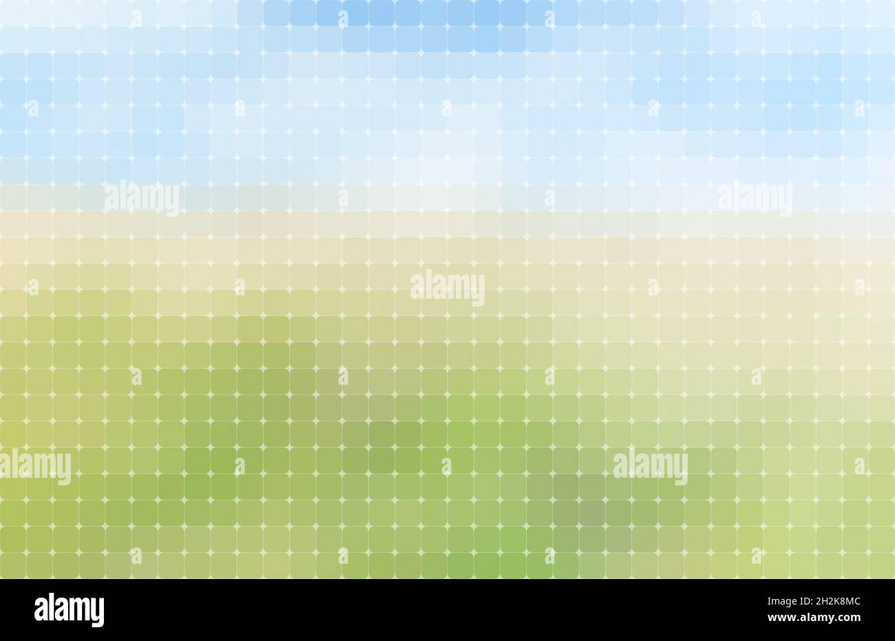 Abstract grid background of rounded light and bright blue and green squares. High resolution full frame abstract summery and natural background. Stock Photo