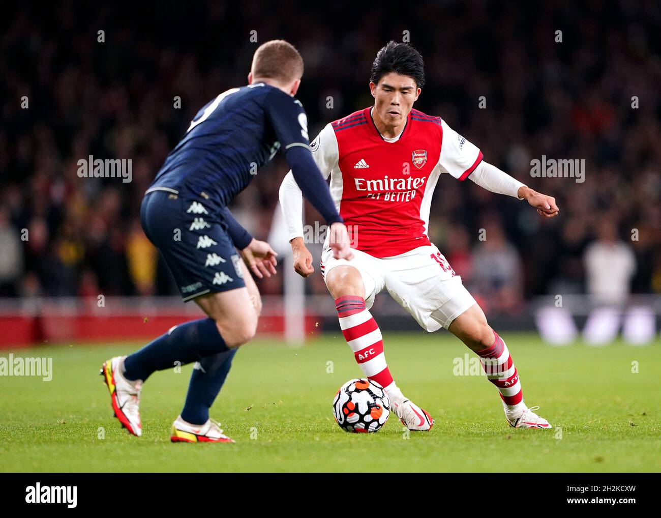 EAST RUTHERFORD, NJ - JULY 22: Takehiro Tomiyasu #18 of Arsenal warms up  prior to the Champions Tour soccer game against Manchester United on July  22, 2023 at MetLife Stadium in East