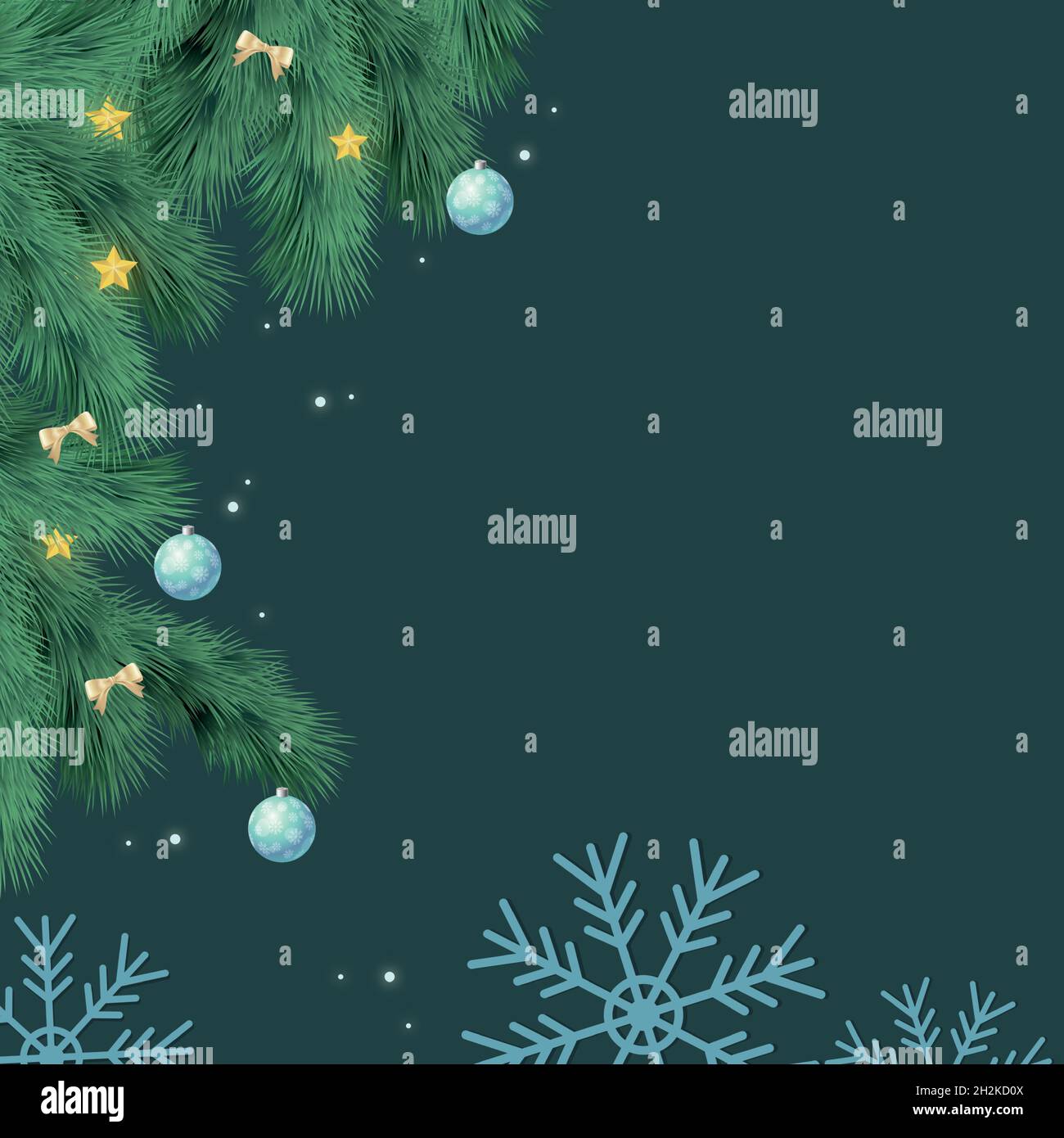 Christmas tree on dark background, web template for holiday promotional ...