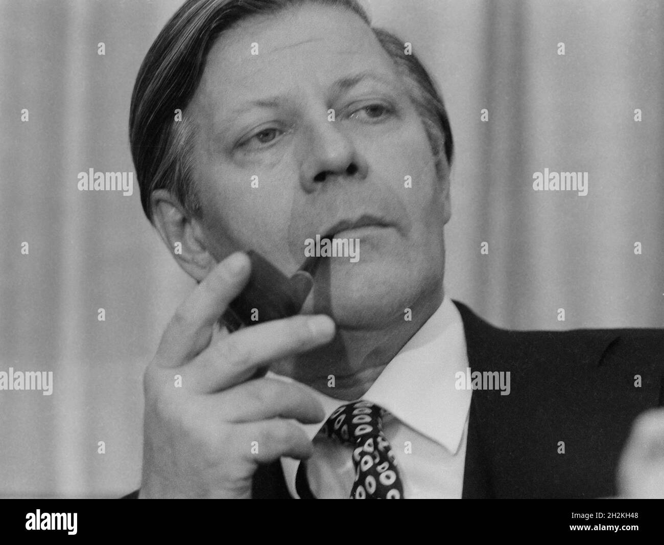 Helmut Schmidt, born 23 December 1918 is a German Social Democratic politician who served as Chancellor of West Germany from 1974 to 1982 - picture ta Stock Photo