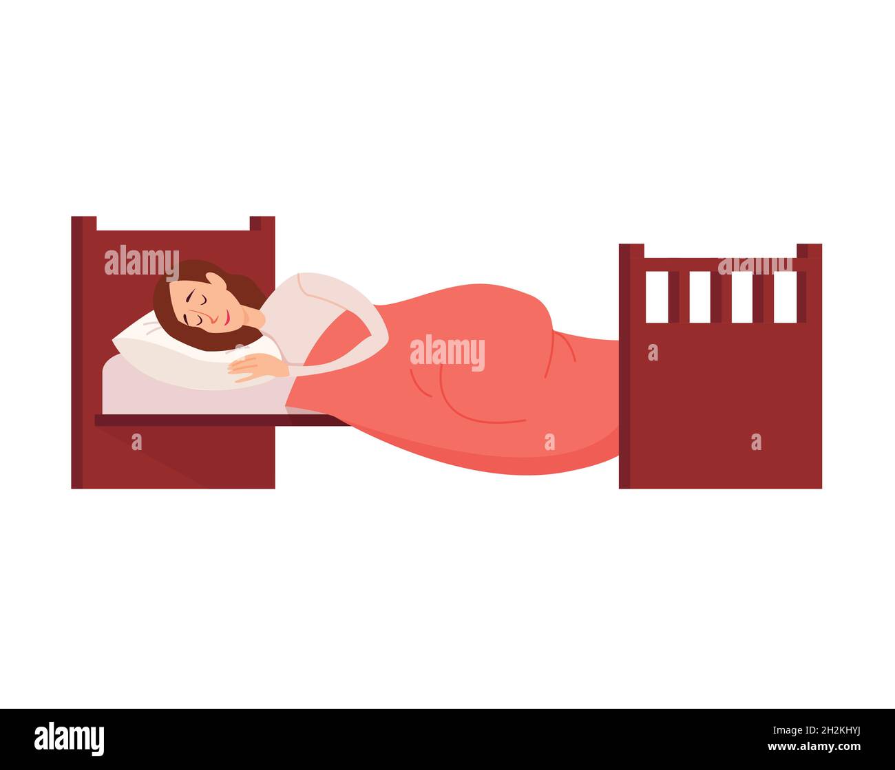 Woman sleeping or dreaming having a rest lying on couch Stock Vector ...