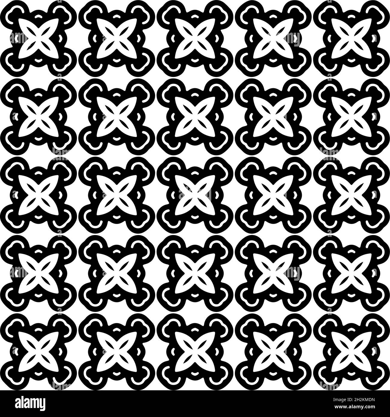 Seamless vector pattern in geometric ornamental style. Black pattern ...