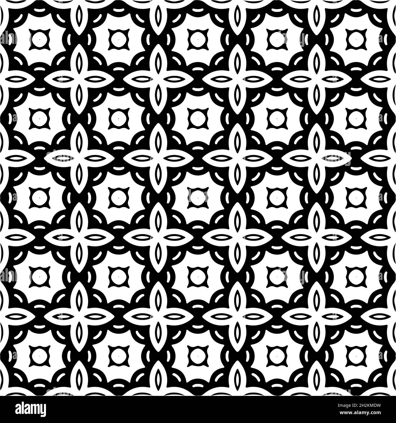 Seamless vector pattern in geometric ornamental style. Black pattern ...