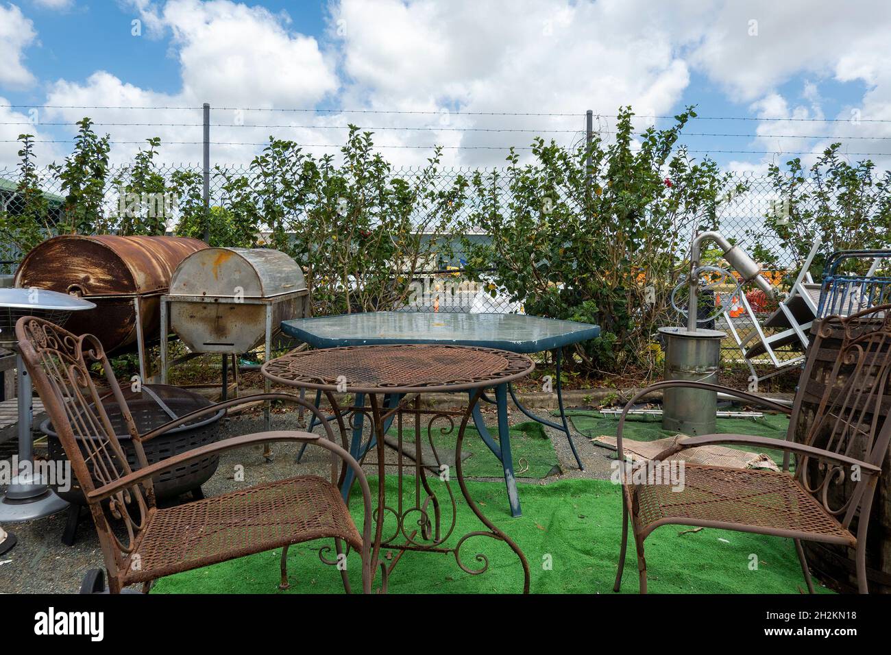 Mackay, Queensland, Australia October 2021 Rusting outdoor furniture