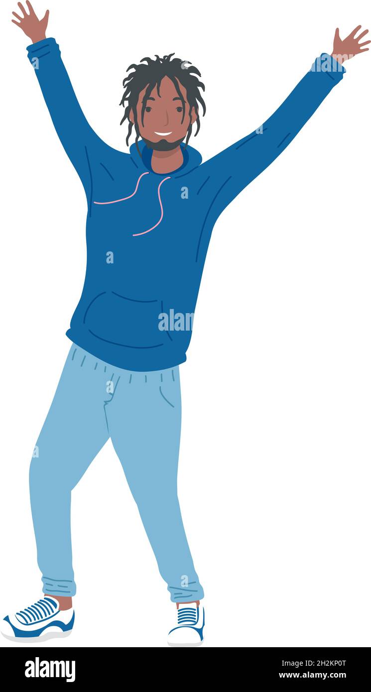 young afro man celebrating character Stock Vector Image & Art - Alamy