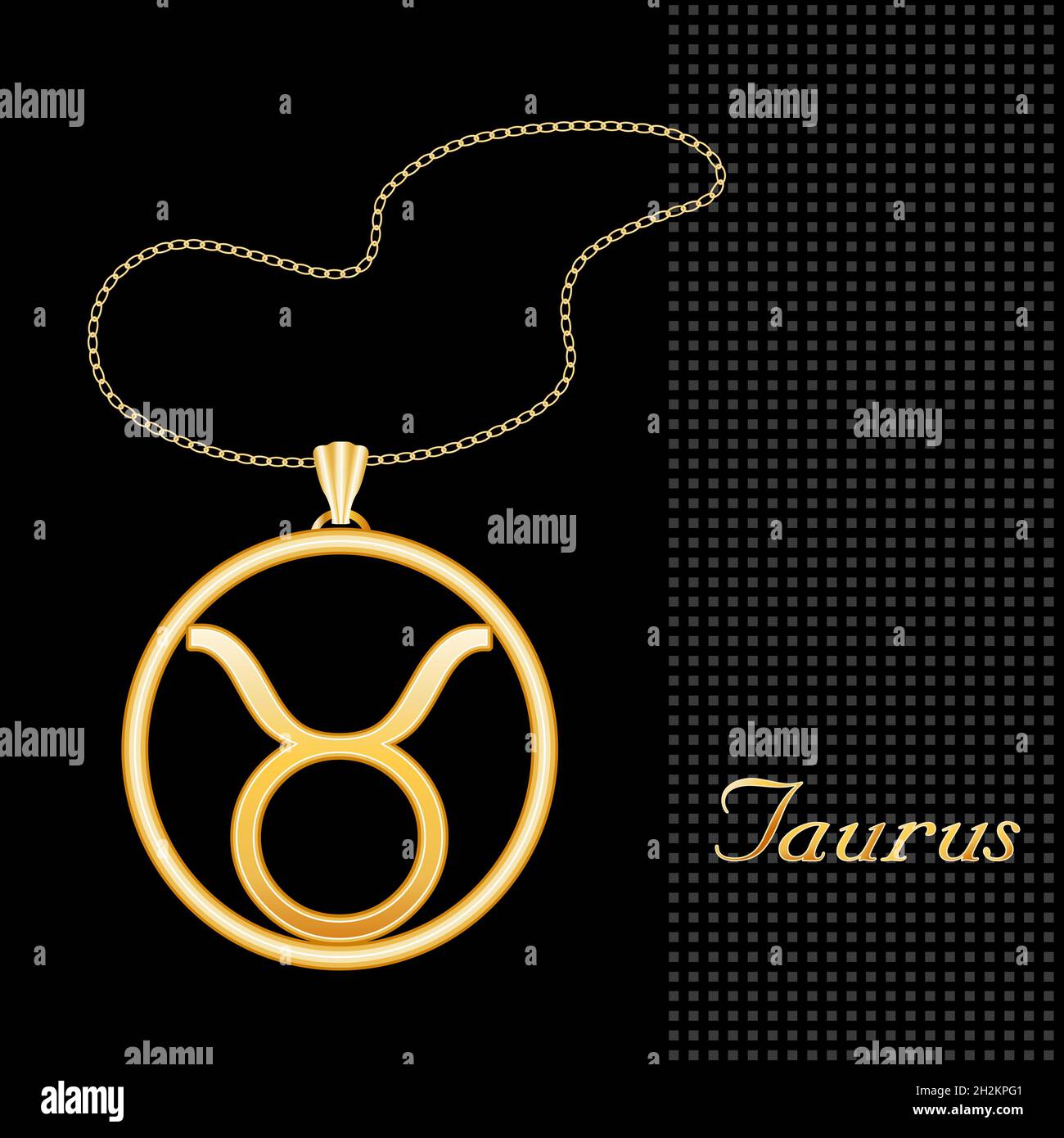 Taurus Horoscope Pendant, gold necklace 
