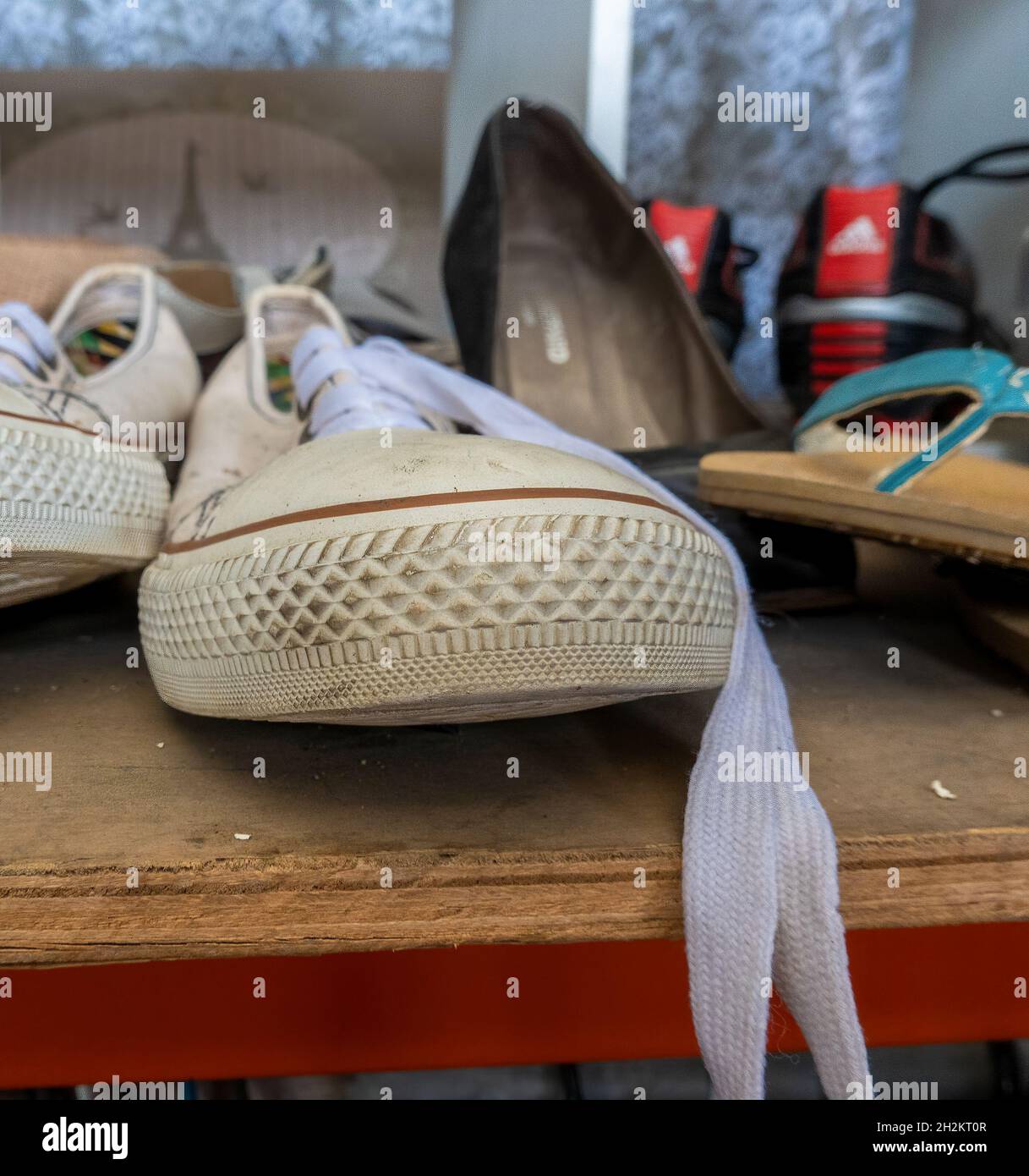 Mackay, Queensland, Australia October 2021 Sand shoes with laces for