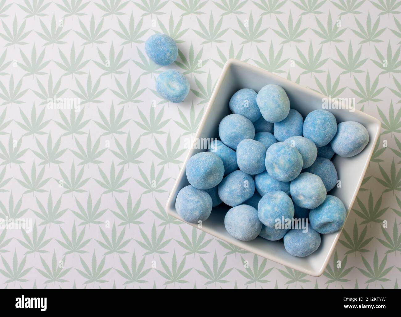 Cannabis infused blueberry chews, conceptual image Stock Photo