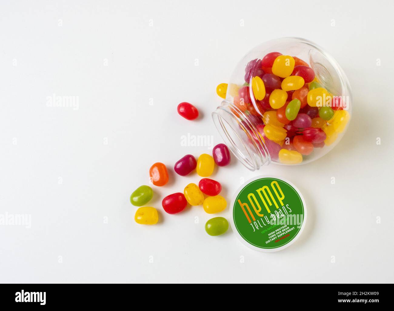 Cannabis infused jelly beans, conceptual image Stock Photo