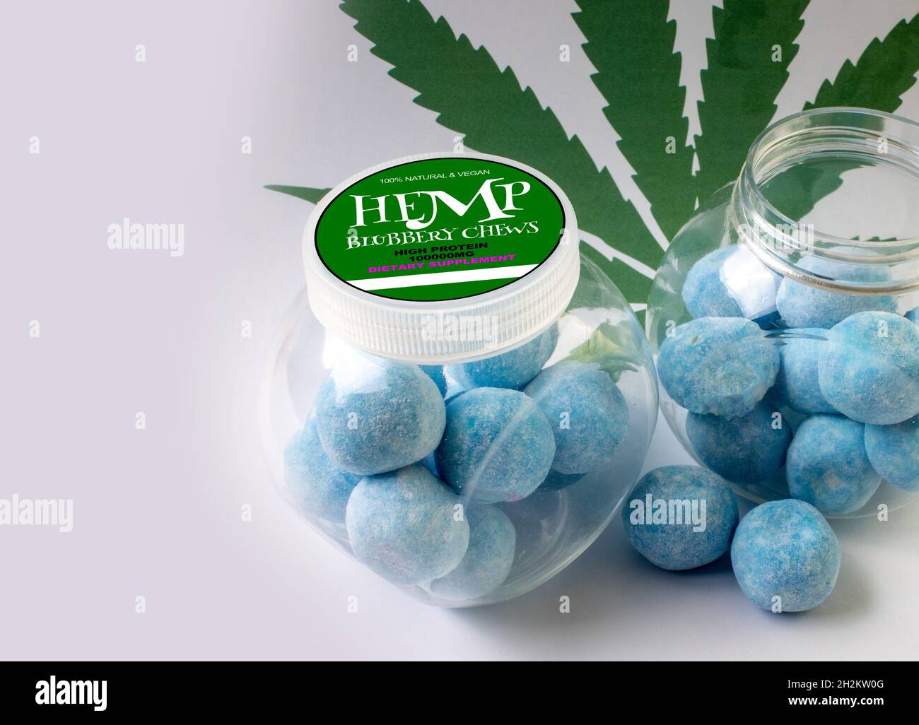 Cannabis infused blueberry chews, conceptual image Stock Photo